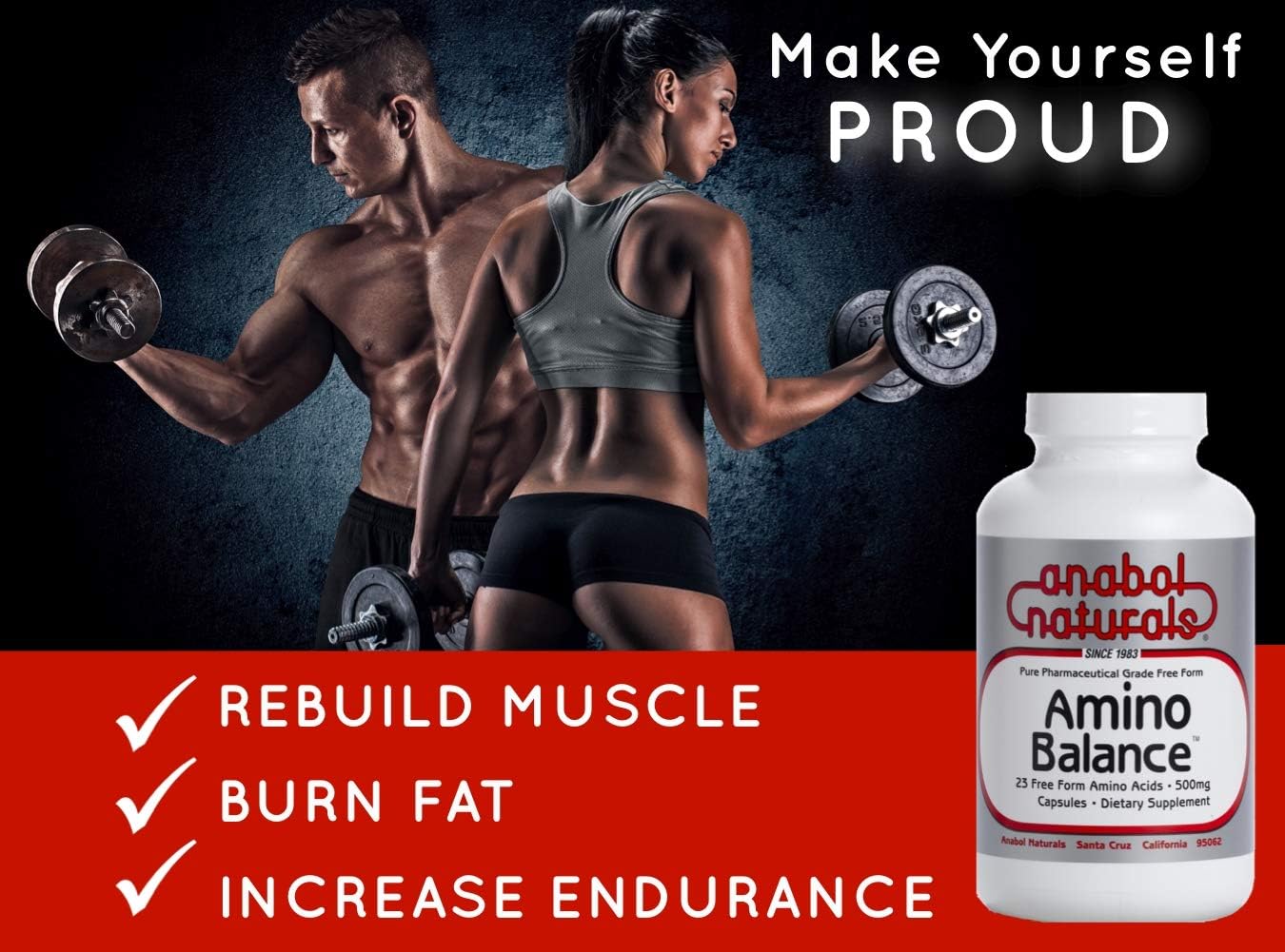 Anabol Naturals Physique Stack: Amino Balance & GHReleasers Combo for Muscle Recovery & Growth