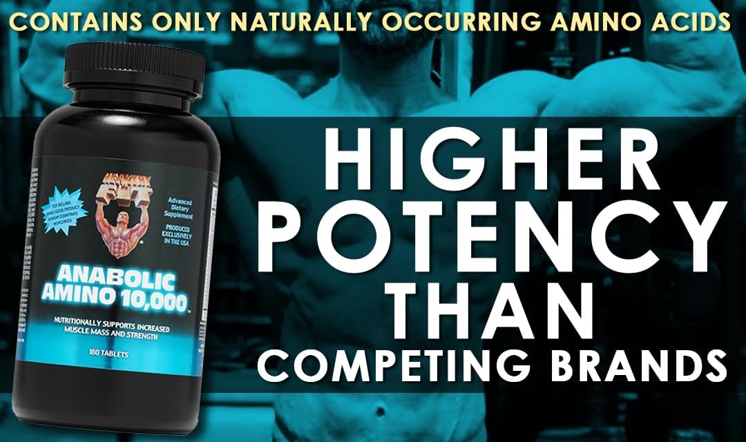 Anabolic Amino 10,000 Amino Acid Tablets - 180 Count - Hydrolyzed Egg & Whey - Fast Absorbing Formula