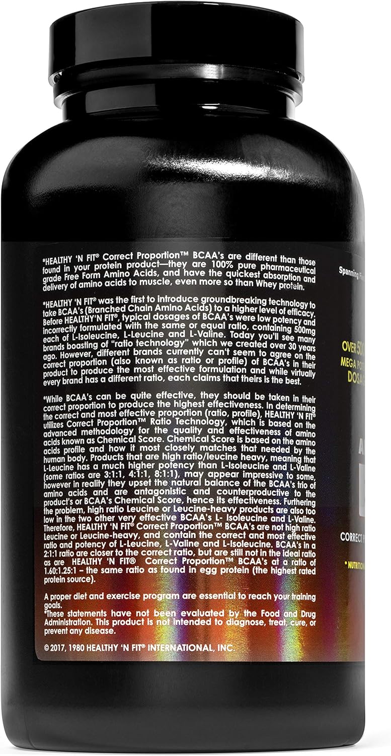 Anabolic Amino BCAA Caplets - 180 Count - Balanced Branched Chain Amino Acids Formula