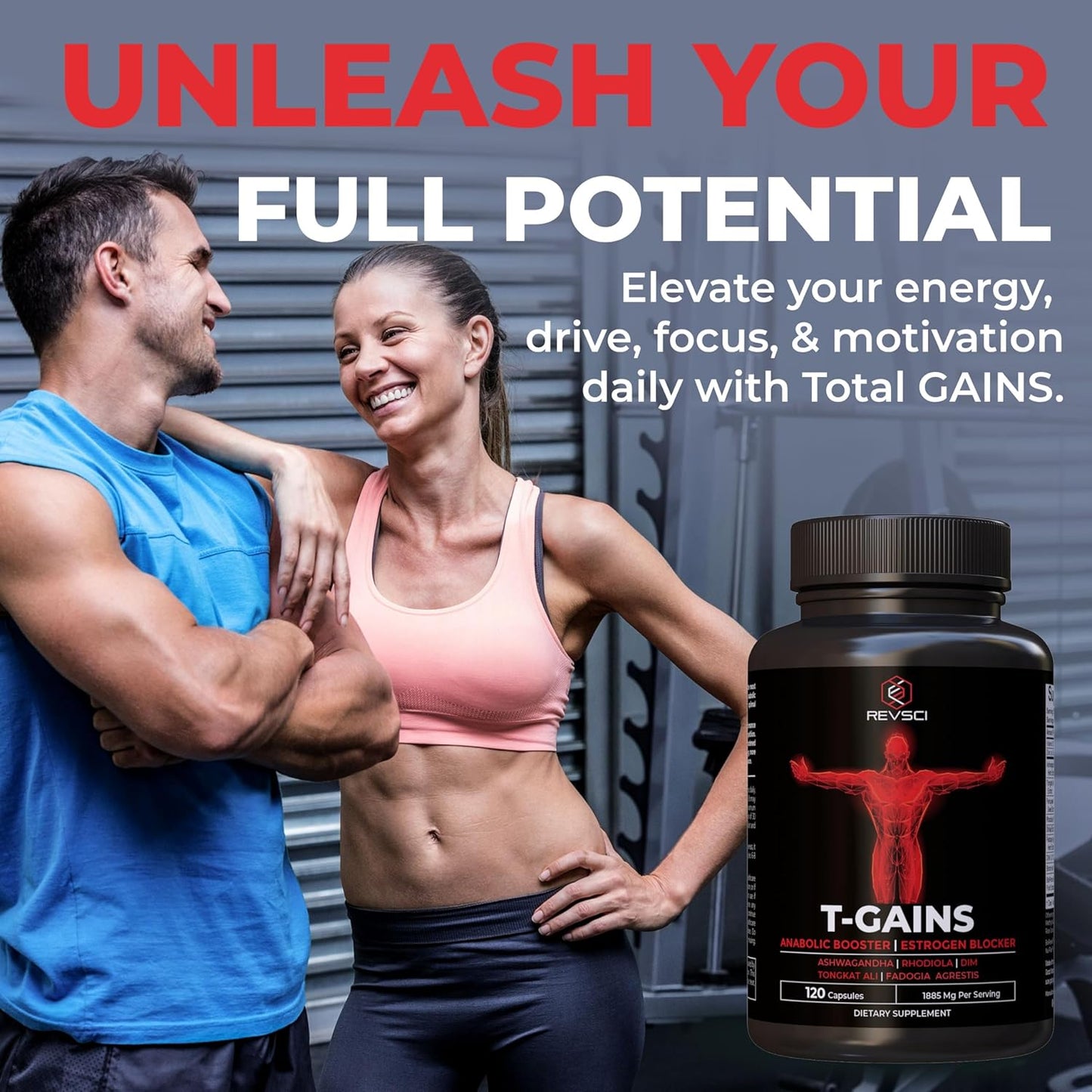 Anabolic Booster for Men with Muscle Growth Support, Estrogen Blocker, Ashwagandha, Shilajit, Fadogia Agrestis, Tongkat Ali, HGH Supplements - 120 Count