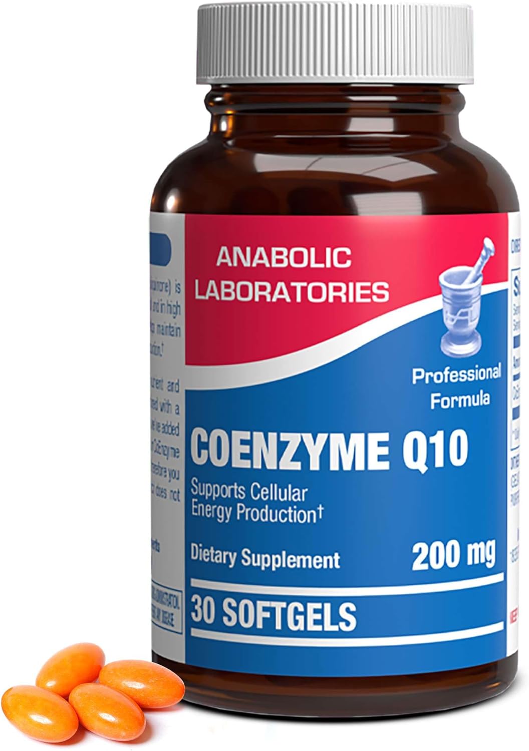 Anabolic Laboratories CoQ10 200mg Softgels - 30 Supplements for Fertility, Heart, Skin, Lung, and Brain Health - Boost Cellular Energy