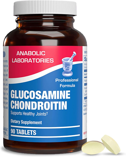 Anabolic Laboratories Glucosamine Chondroitin Tablets - 90 Supplements for Joint Health - 500mg Glucosamine Sulfate, 40mg Chondroitin Sulfate