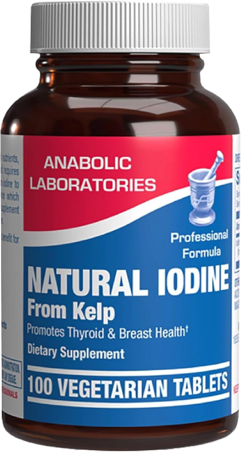 Anabolic Laboratories Sea Kelp Iodine Supplement - High Absorption Clinical Grade Thyroid Support for Energy Metabolism - Vegetarian Non-GMO Tablets (100 Servings)