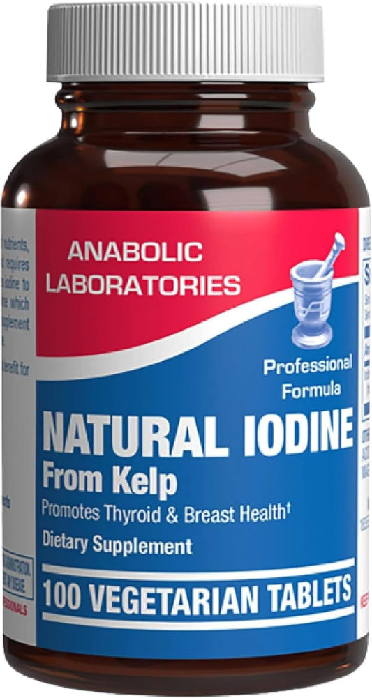 Anabolic Laboratories Sea Kelp Iodine Supplement - High Absorption Clinical Grade Thyroid Support for Energy Metabolism - Vegetarian Non-GMO Tablets (100 Servings)