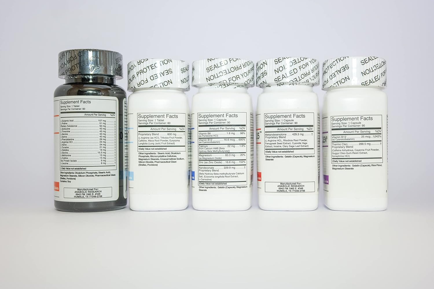 Anabolic Research Growth Stack - 1 Month Supply - 5 Bottles - Boost Muscle Growth and Performance with PGH-1000, Test-600x, Deca 200, and More