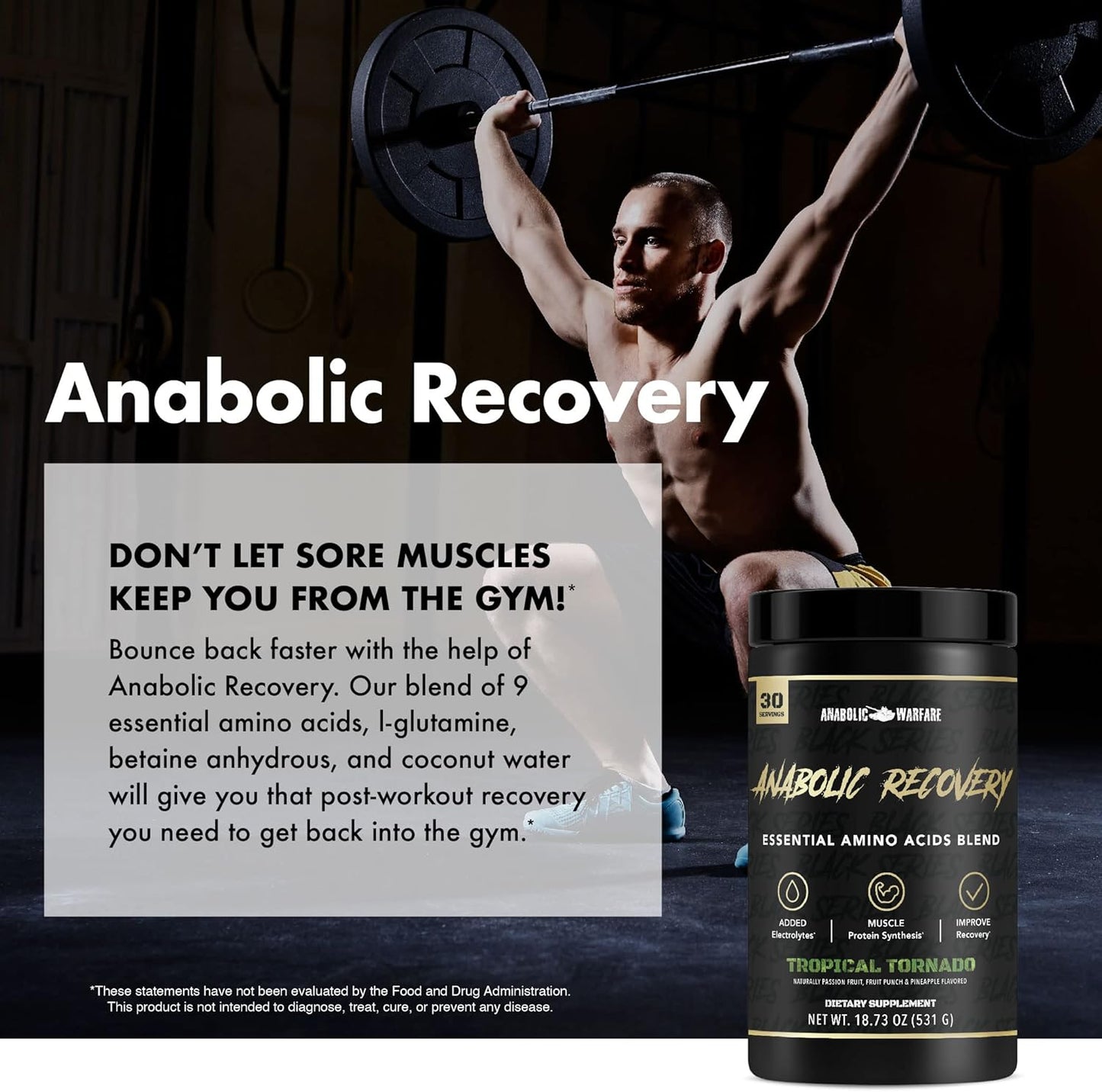Anabolic Warfare Essential Amino Acid Blend for Post-Workout Recovery - Build Muscle & Hydrate with Premium Formula (Operation OJ, 30 Servings)