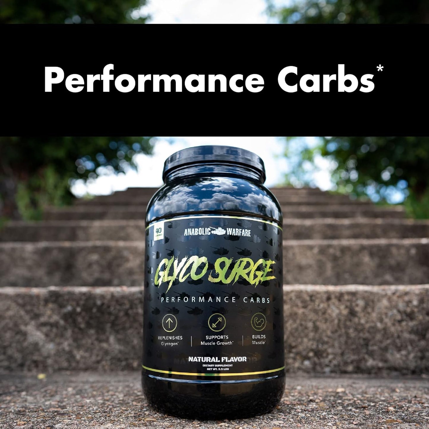 Anabolic Warfare Glyco Surge: Performance Carbs for Lean Muscle Growth and Recovery - Natural Supplement (40 Servings)*