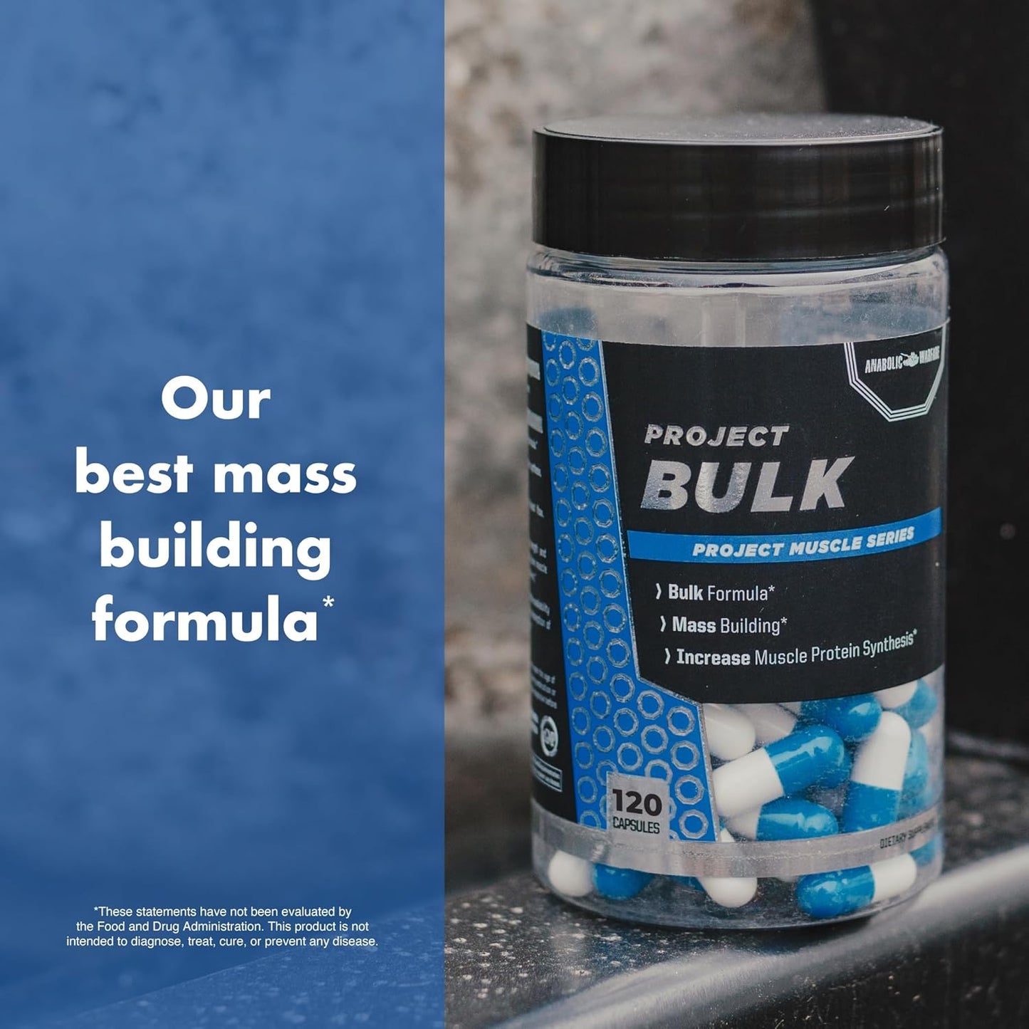 Anabolic Warfare Project Bulk: Mass Building Formula for Protein Synthesis, Strength, and Muscle Definition with Botanical Ingredients