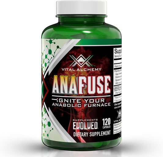 Anafuse Turkesterone Supplement for Men - Boost Stamina & Lean Muscle Growth - 120 Vegan Capsules - USA Made & Non-GMO