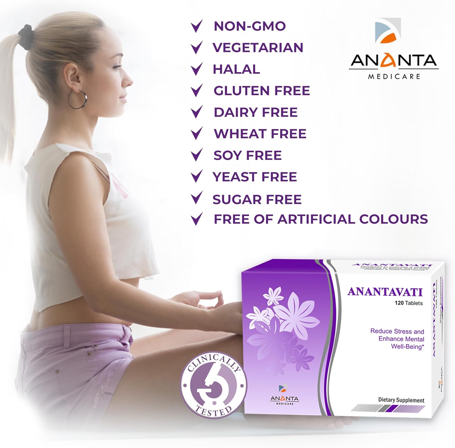 Ananta Medicare USA Anantavati Sleep Supplement - Powerful Bacopa for Deep Sleep & Stress Relief - 120 Vegetarian Tablets