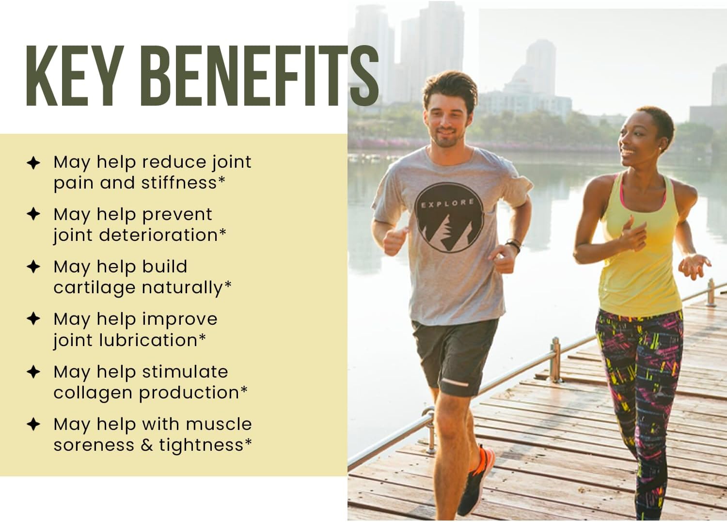 Ancient Bliss Joint Support Supplement with Glucosamine, Chondroitin, MSM for Men & Women - 90 Capsules