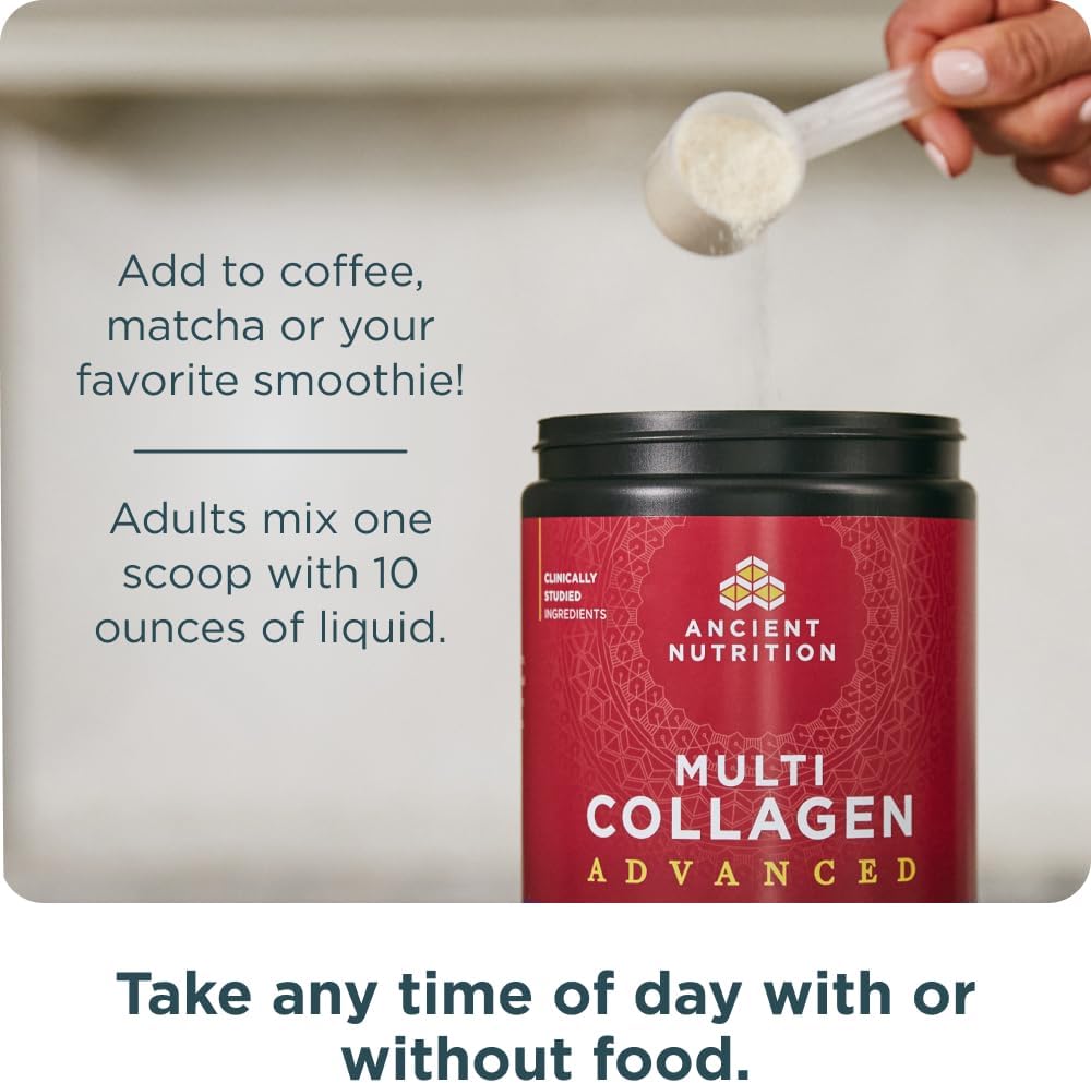 Ancient Nutrition Advanced Collagen Powder Protein Detox with Probiotics, Vitamin C - Unflavored, Hydrolyzed Peptides for Healthy Detox and Gut Support - 36 Servings