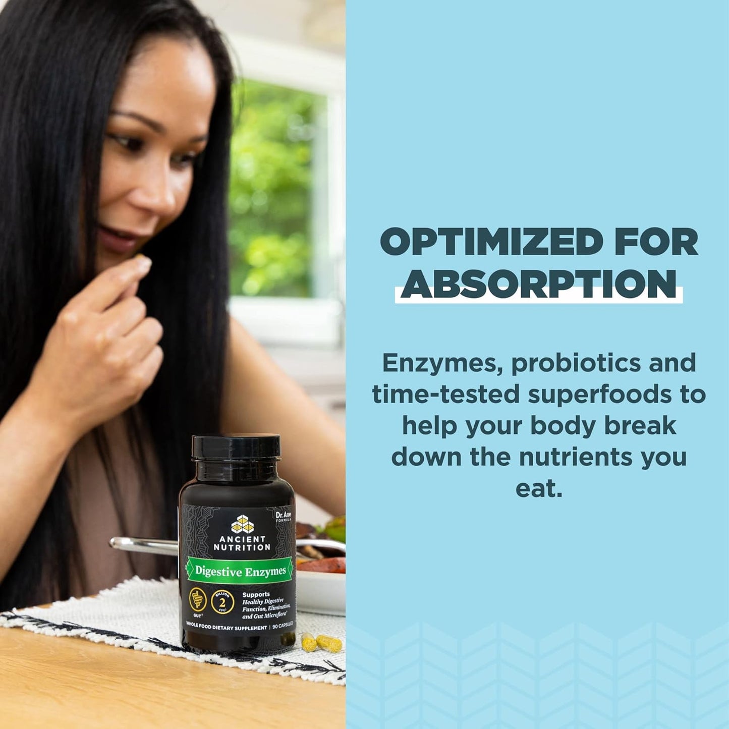 Ancient Nutrition Digestive Enzymes for Gut Health, 90 Ct, Supports Digestive Function