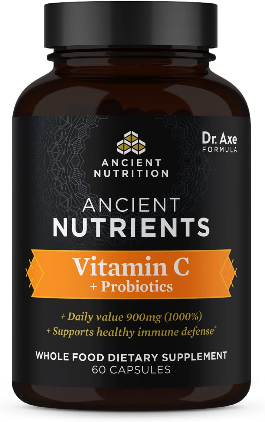 Ancient Nutrition Probiotics and Vitamin C Supplement for Healthy Immune System and Gut Health, GMO-Free Superfoods, Paleo & Keto Friendly