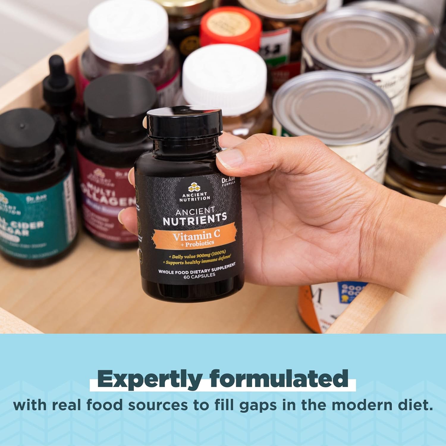 Ancient Nutrition Probiotics and Vitamin C Supplement for Healthy Immune System and Gut Health, GMO-Free Superfoods, Paleo & Keto Friendly