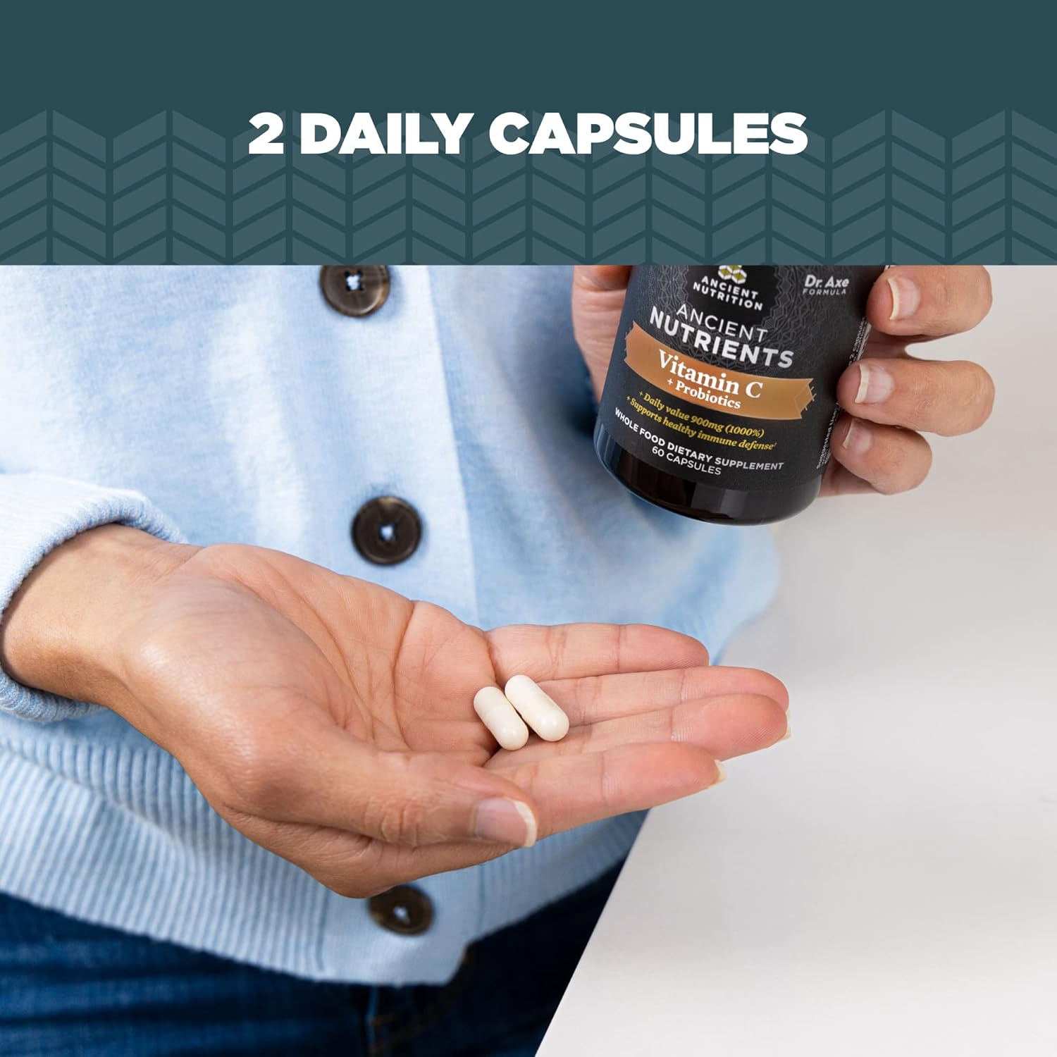 Ancient Nutrition Probiotics and Vitamin C Supplement for Healthy Immune System and Gut Health, GMO-Free Superfoods, Paleo & Keto Friendly