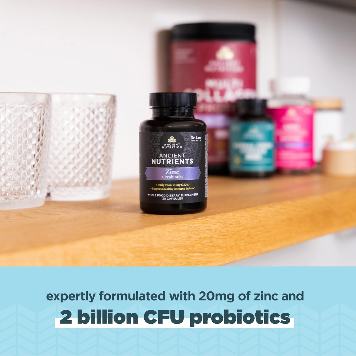 Ancient Nutrition Probiotics and Zinc Supplement: Supports Immune System & Gut Health, GMO-Free, Superfoods, Paleo & Keto Friendly