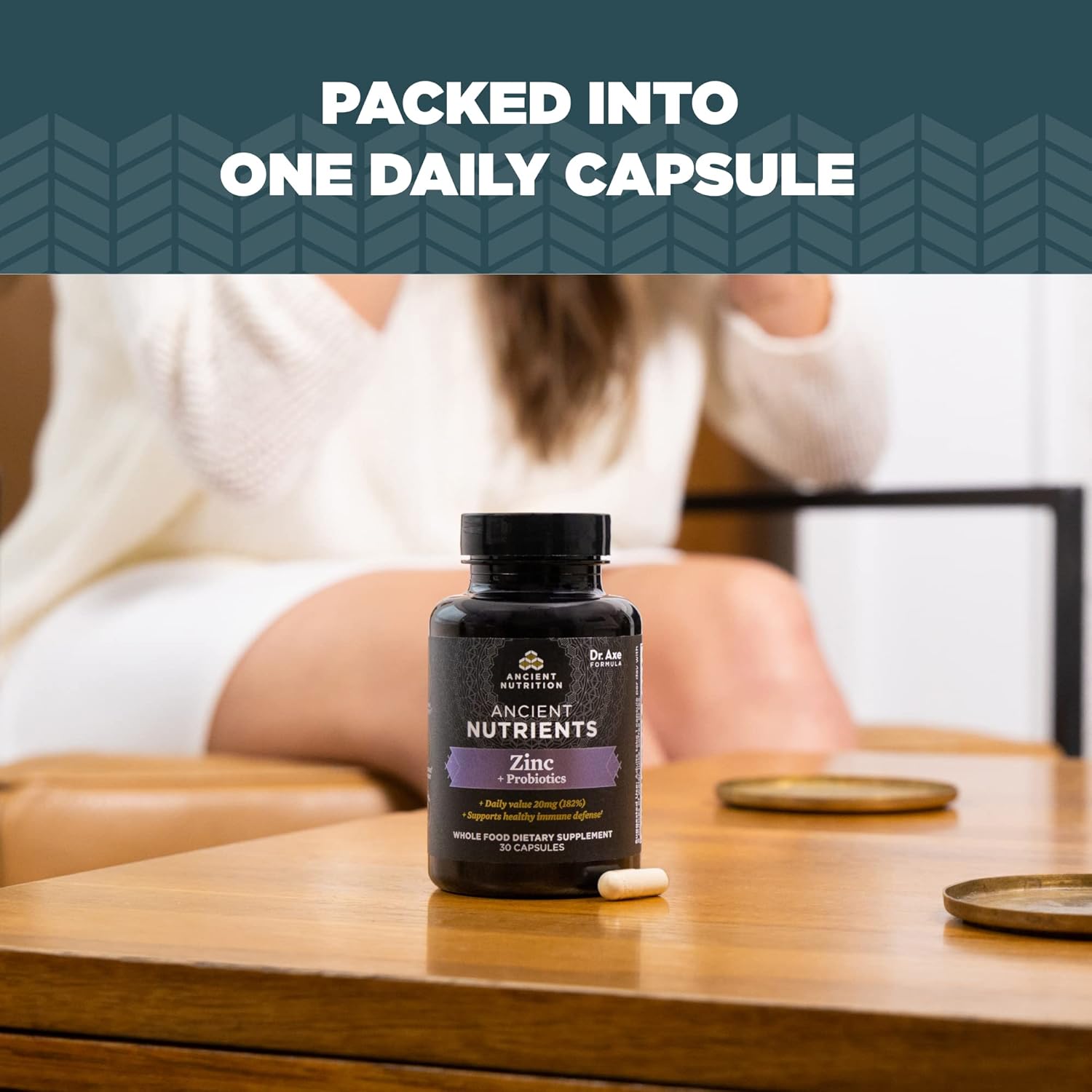 Ancient Nutrition Probiotics and Zinc Supplement: Supports Immune System & Gut Health, GMO-Free, Superfoods, Paleo & Keto Friendly