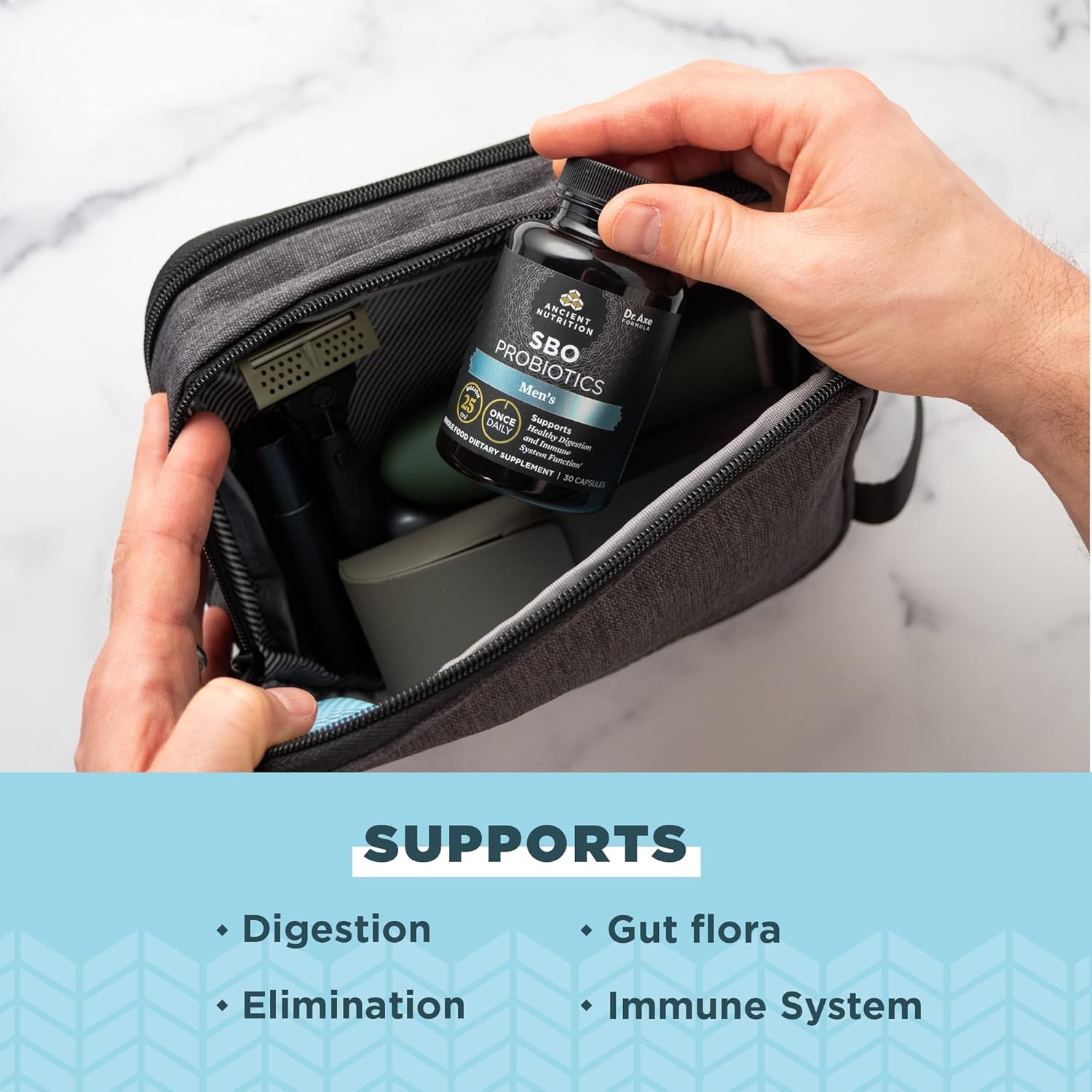 Ancient Nutrition SBO Probiotics Men's 60 Ct - Gut Health & Immune Support, 25 Billion CFUs * - Boosts Muscle Mass & Fat Metabolism