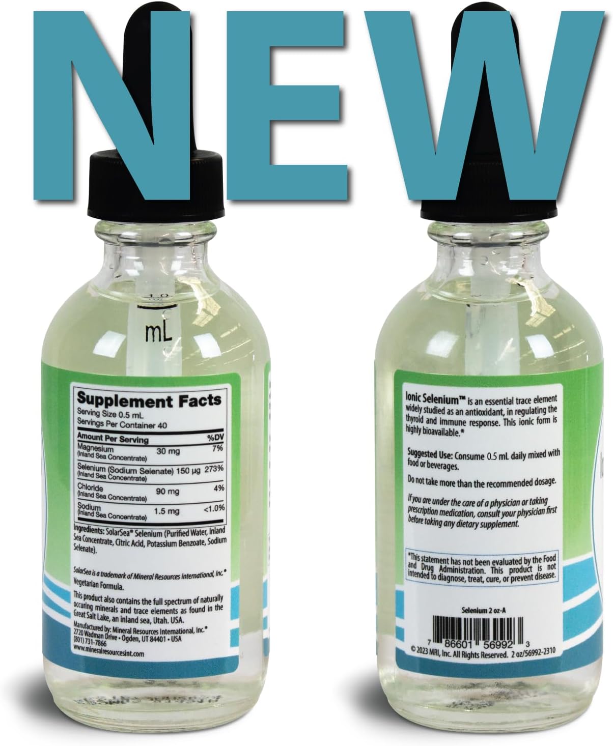 Anderson Ionic Selenium Complex Liquid Supplement Drops - Supports Thyroid & Immune System, Antioxidant, Mineral Drops - 40 Servings
