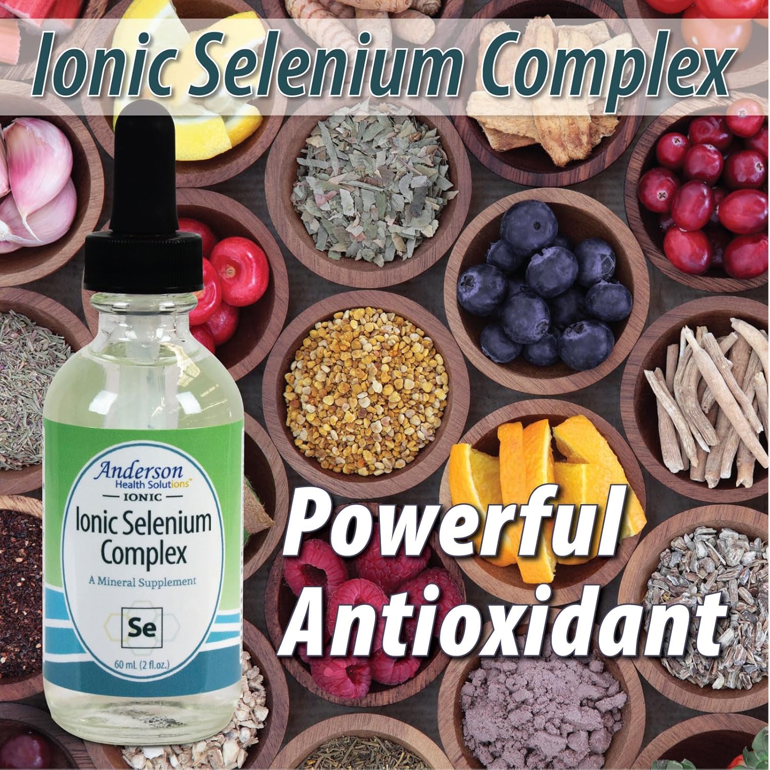Anderson Ionic Selenium Complex Liquid Supplement Drops - Supports Thyroid & Immune System, Antioxidant, Mineral Drops - 40 Servings
