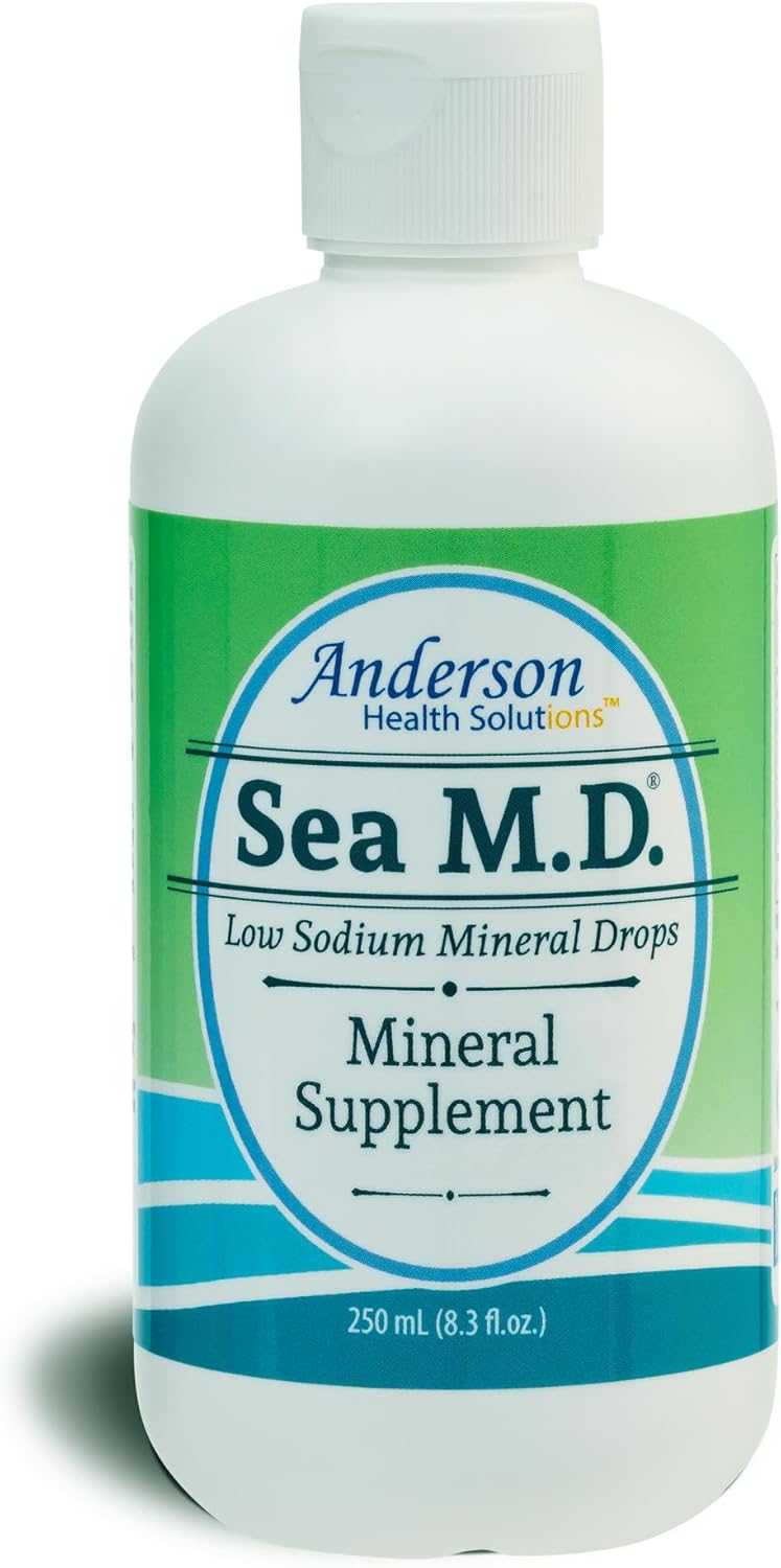 Anderson Sea M.D. Concentrated Trace Mineral Drops - Liquid Magnesium Supplement for Muscle Cramps and Joint Health - Ionic Electrolyte Formula - 8.3 fl oz Bottle with 120 Servings