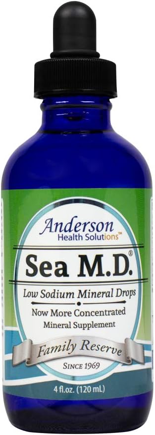Anderson Sea M.D. Concentrated Trace Mineral Drops - Liquid Magnesium Supplement for Muscle Cramps and Joint Health - 4 fl oz, 60 Servings