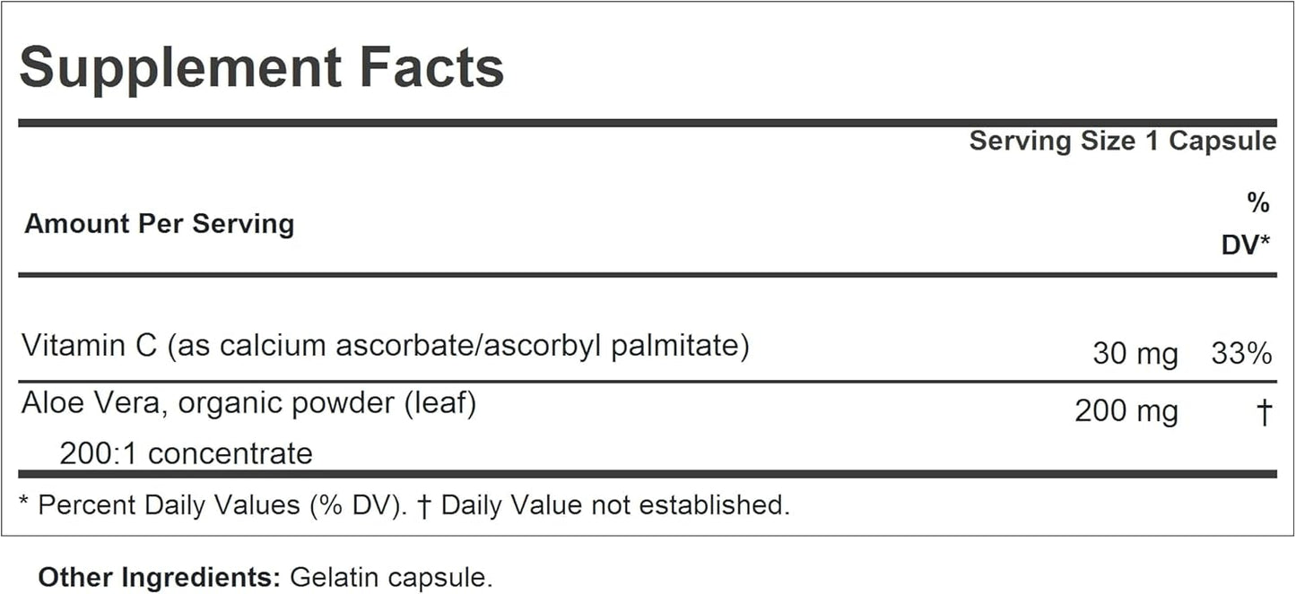 ANDREW LESSMAN Aloe Vera 200:1 Ultra-Concentrate Capsules for Stomach & Digestive Support - 360 Count, No Additives, Easy to Swallow