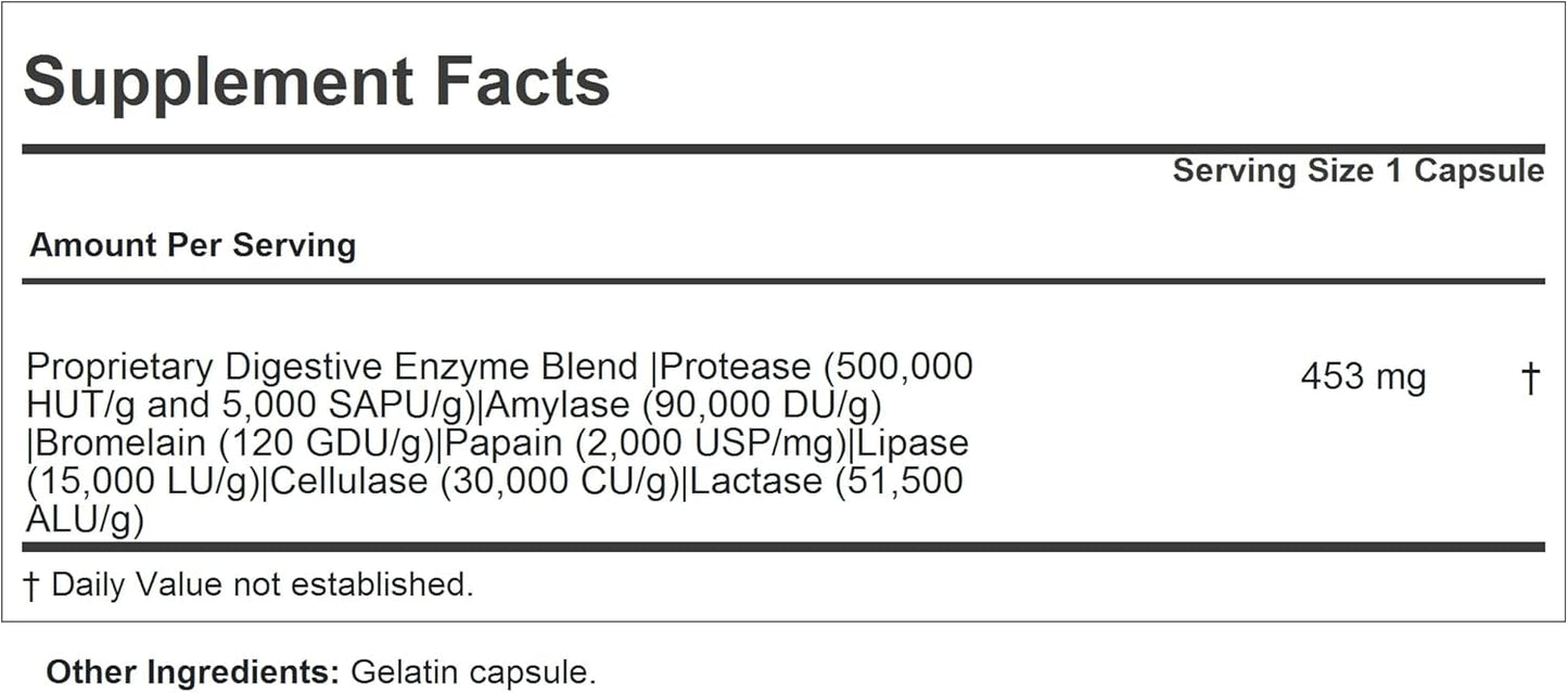 ANDREW LESSMAN Digest Assure 180 Capsules - Vegetarian-Sourced Enzymes for Digestive Health, Easy-to-Swallow Formula