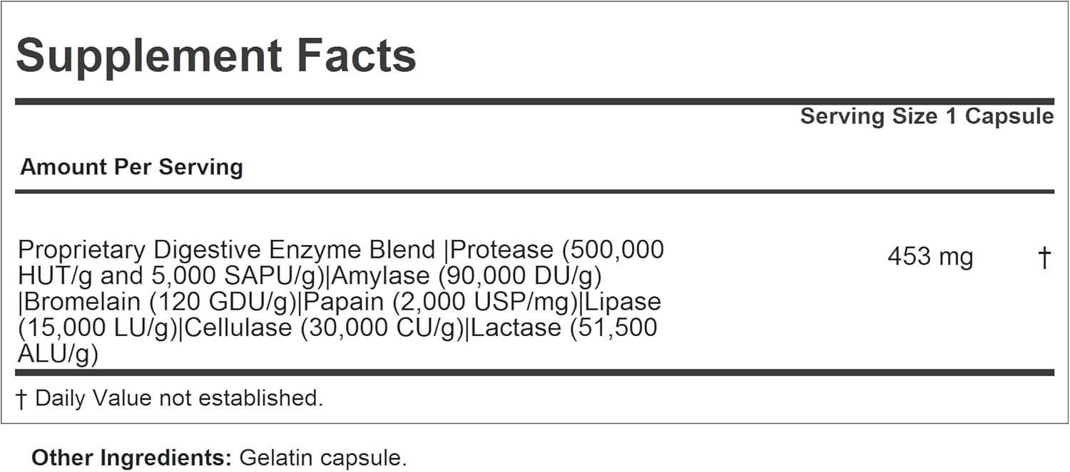 ANDREW LESSMAN Digest Assure 180 Capsules - Vegetarian-Sourced Enzymes for Digestive Health, Easy-to-Swallow Formula