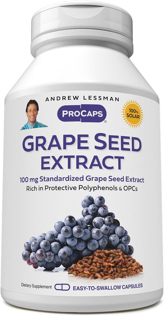Andrew Lessman Grape Seed Extract 360 Capsules - 100 mg Standardized Anti-oxidant for Healthy Circulation