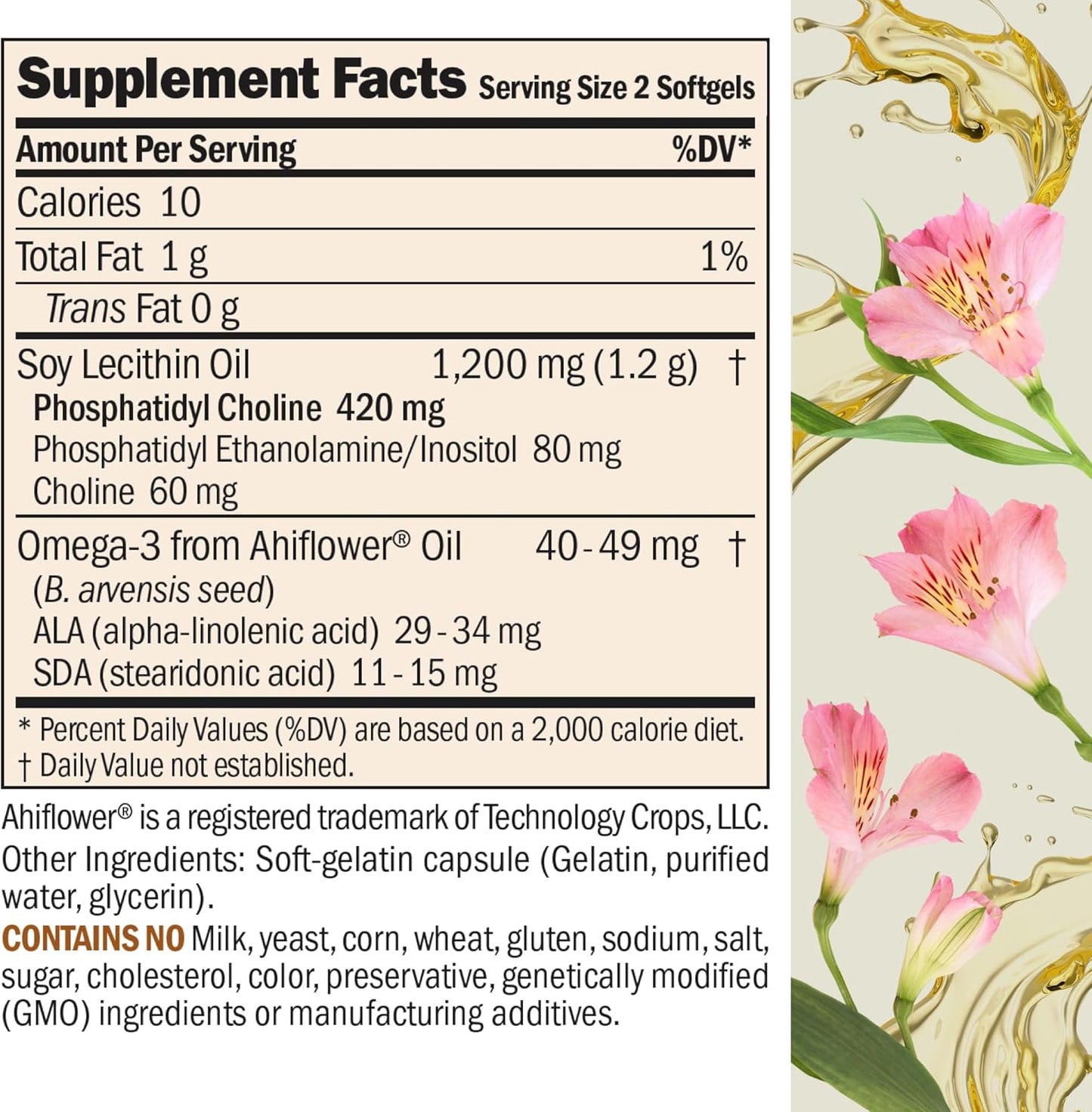 Andrew Lessman PC Liver and Brain Support Softgels - Phosphatidyl Choline for Healthy Liver and Brain Function, Additive-Free, Easy to Swallow, 60 Softgels