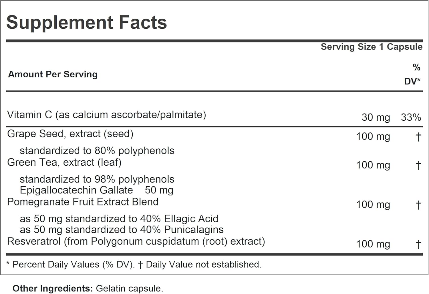 Andrew Lessman Resveratrol-100 with Green Tea, Grape Seed, and Pomegranate - 30 Capsules, Powerful Antioxidant Blend