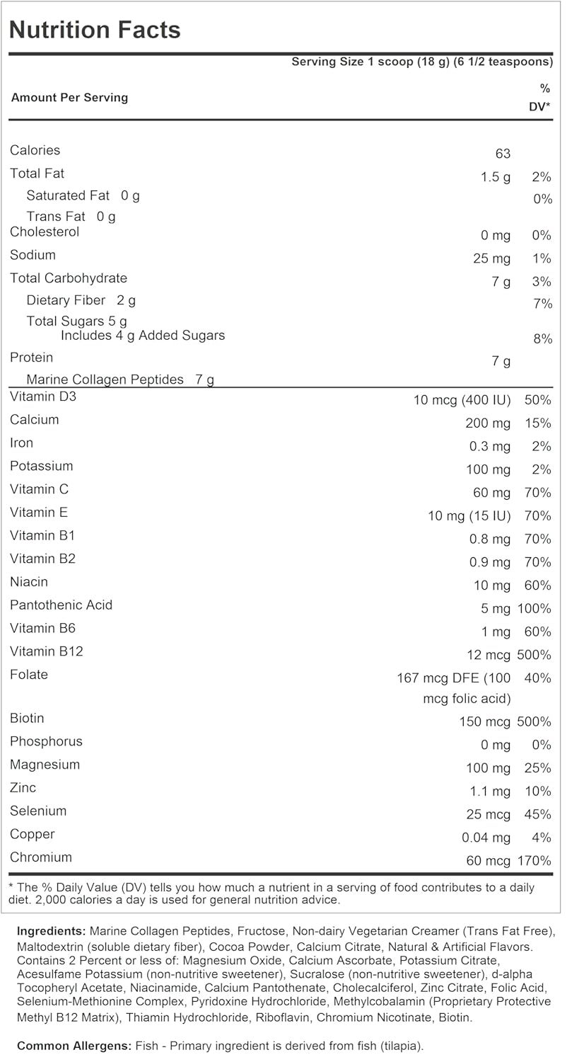 Andrew Lessman Secure MCP Chocolate Meal Replacement - 10 Servings, Low-Calorie, High Marine Collagen Peptides for Skin and Joints