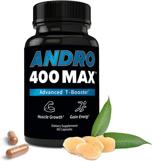 Andro400 Max Tongkat Ali T Support Supplement for Men, 60 Count, Made in USA