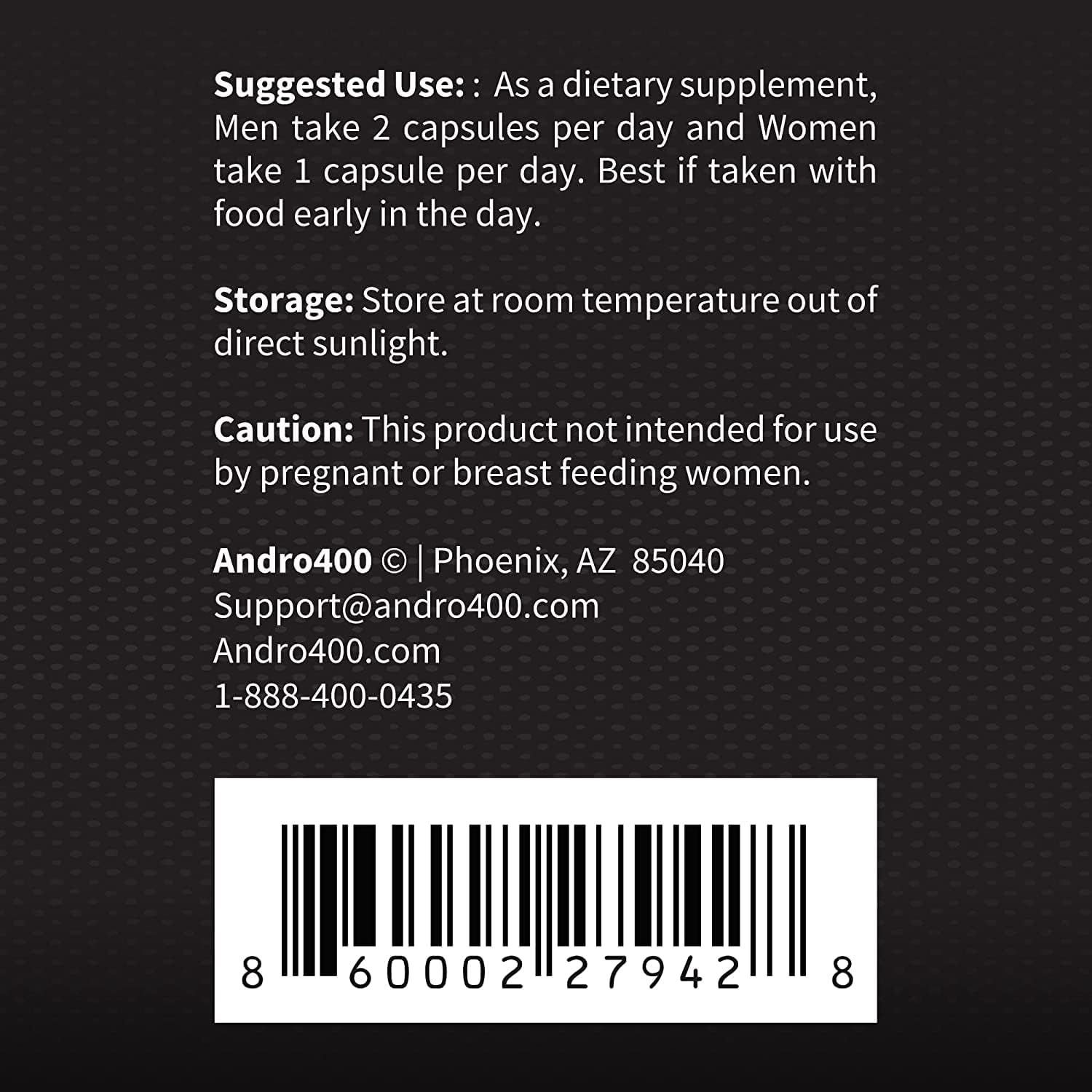 Andro400 Max Tongkat Ali T Support Supplement for Men, 60 Count, Made in USA