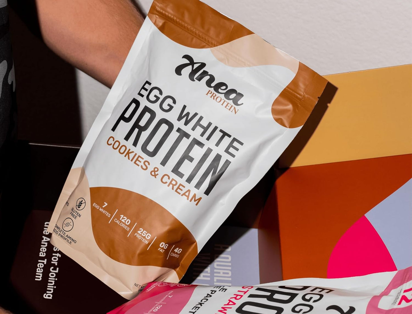 Anea Egg White Protein Powder - 25g Protein, Dairy Free, Gluten Free, Fat Free, Amino Acids, High Biological Value - 1.5 Pound (Strawberry)