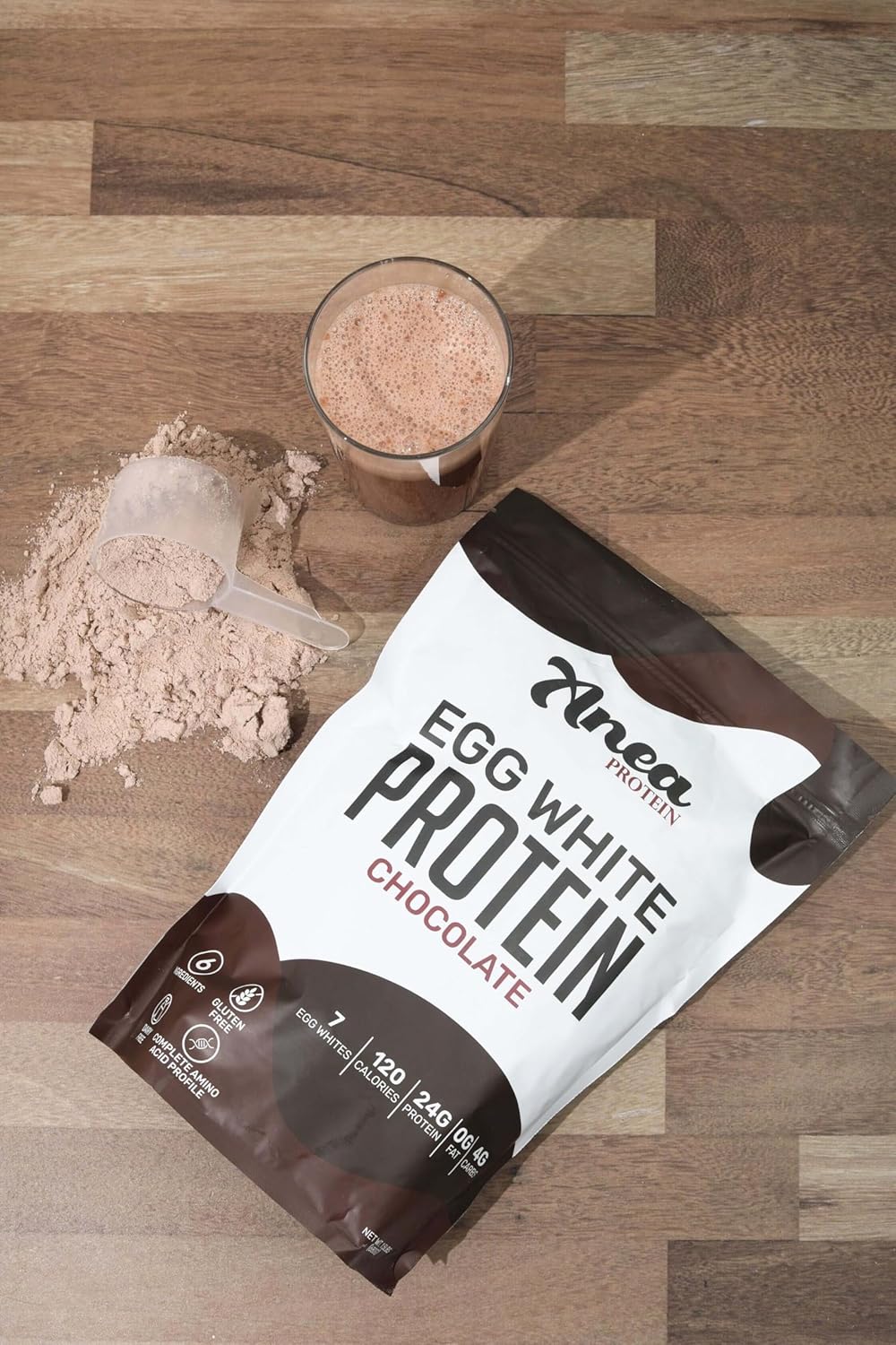 Anea Egg White Protein Powder - Dairy, Gluten, and Fat Free with 25g Protein, Amino Acids, and High Biological Value - Chocolate Flavor - 1.5 Pound Pack