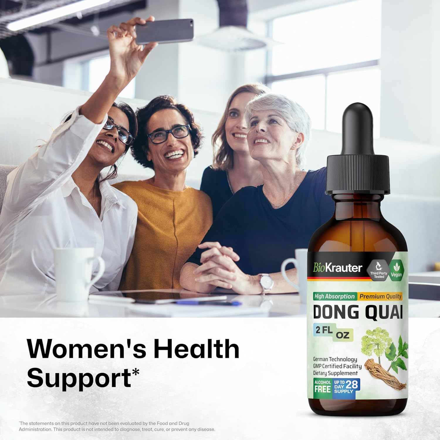 Angelica Root Dong Quai Tincture for Women's Health Support - Vegan Liquid Extract - Alcohol and Sugar Free - 2 Fl.Oz.