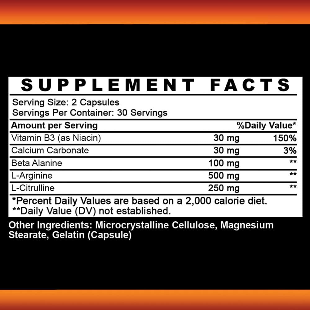 Angry Supplements Monster Test Nitric Oxide Booster Capsules for Extreme N.O Boost, Enhanced Workouts, Fast Recovery & Energy - 60ct Bottle