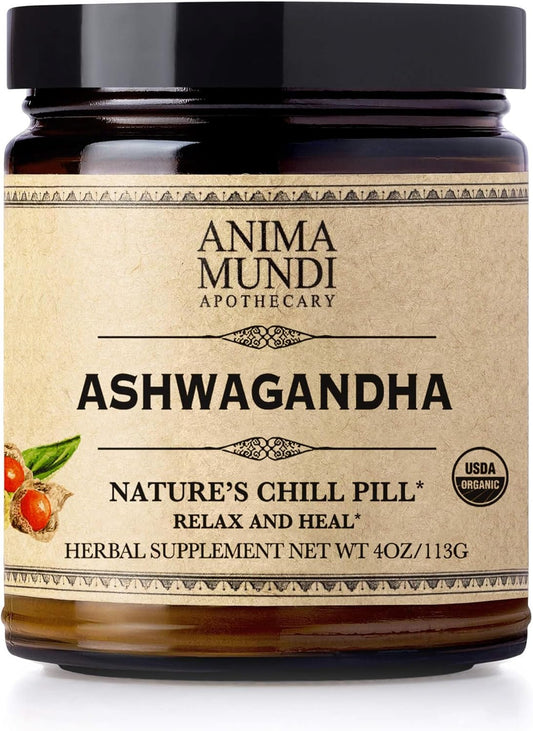 Anima Mundi Apothecary Ashwagandha Powder - 4oz Indian Ginseng Root Powder - Calming Herbal Supplement