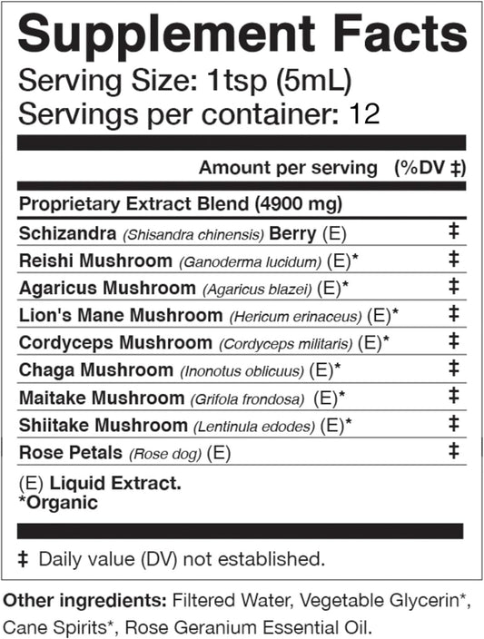 Anima Mundi Apothecary Soma 7 Mushroom Adaptogenic Elixir - Immune Support Tincture with Reishi, Chaga, Lions Mane, and Cordyceps - Vegan Liquid Extract (2oz)