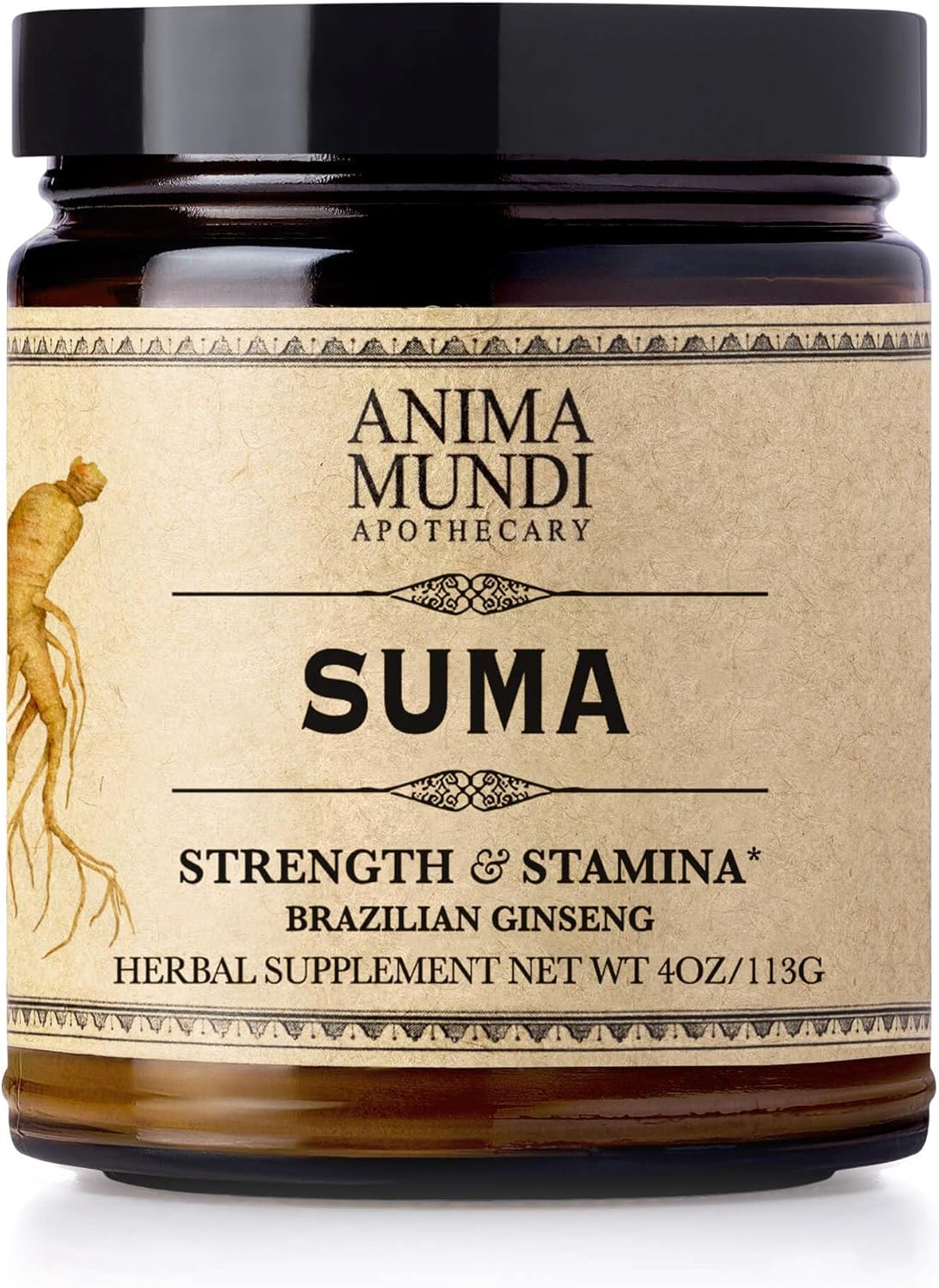Anima Mundi Apothecary Suma Brazilian Ginseng Root Powder - Superfood Energy Booster - Herbal Supplement for Smoothies, Tea, Coffee - 4oz