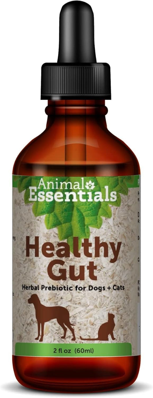 Animal Essentials Healthy Gut Herbal Prebiotic for Dogs & Cats - Gut Health Blend with Organic Human Grade Herbs - Veterinarian Recommended Liquid Tonic - 2 Fl Oz