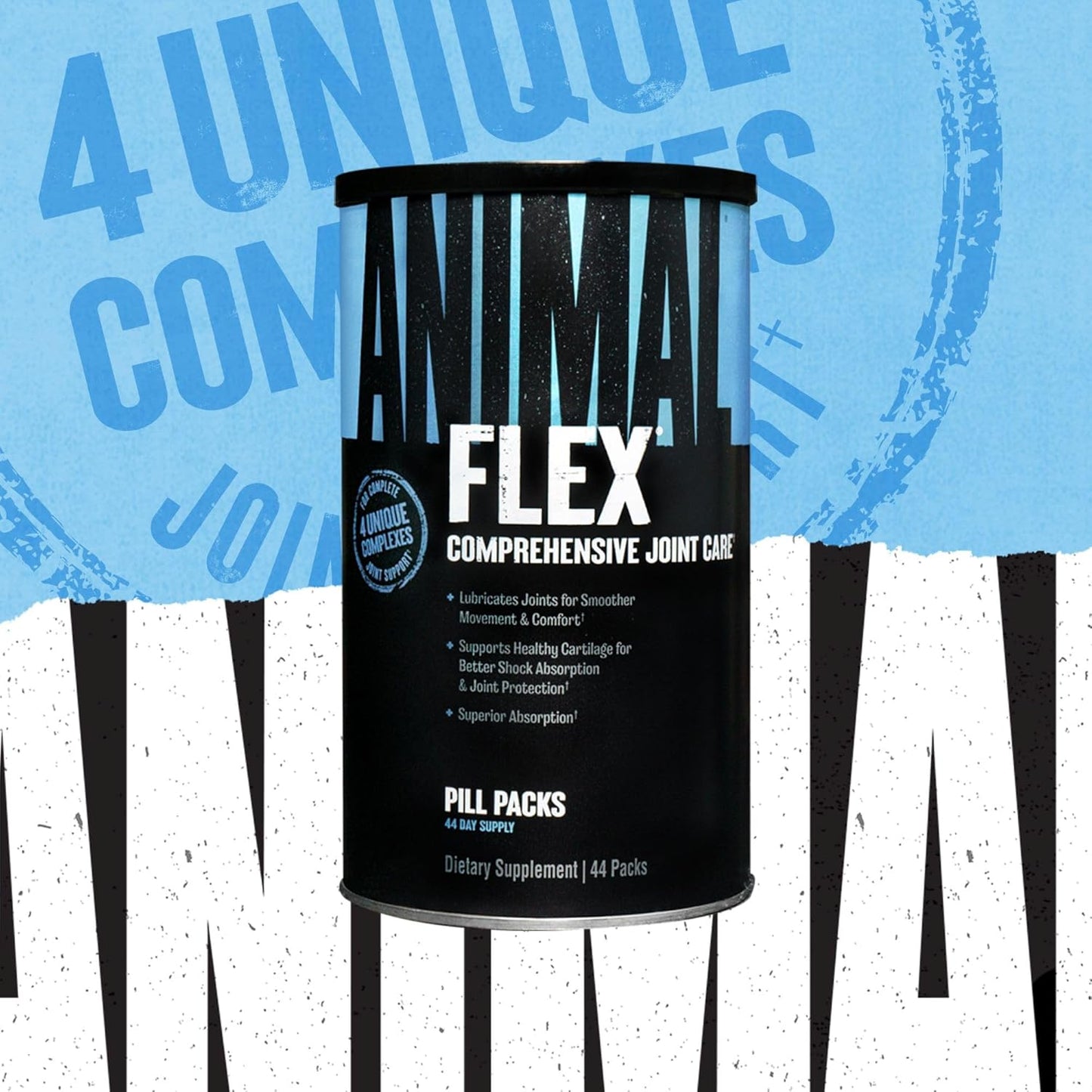 Animal Flex Joint Support Supplement - Pain Relief with Glucosamine, Chondroitin, Turmeric, MSM, Boswellia - Reduce Soreness in Muscles, Back, Knees, Shoulder, Hip - 44 Packs