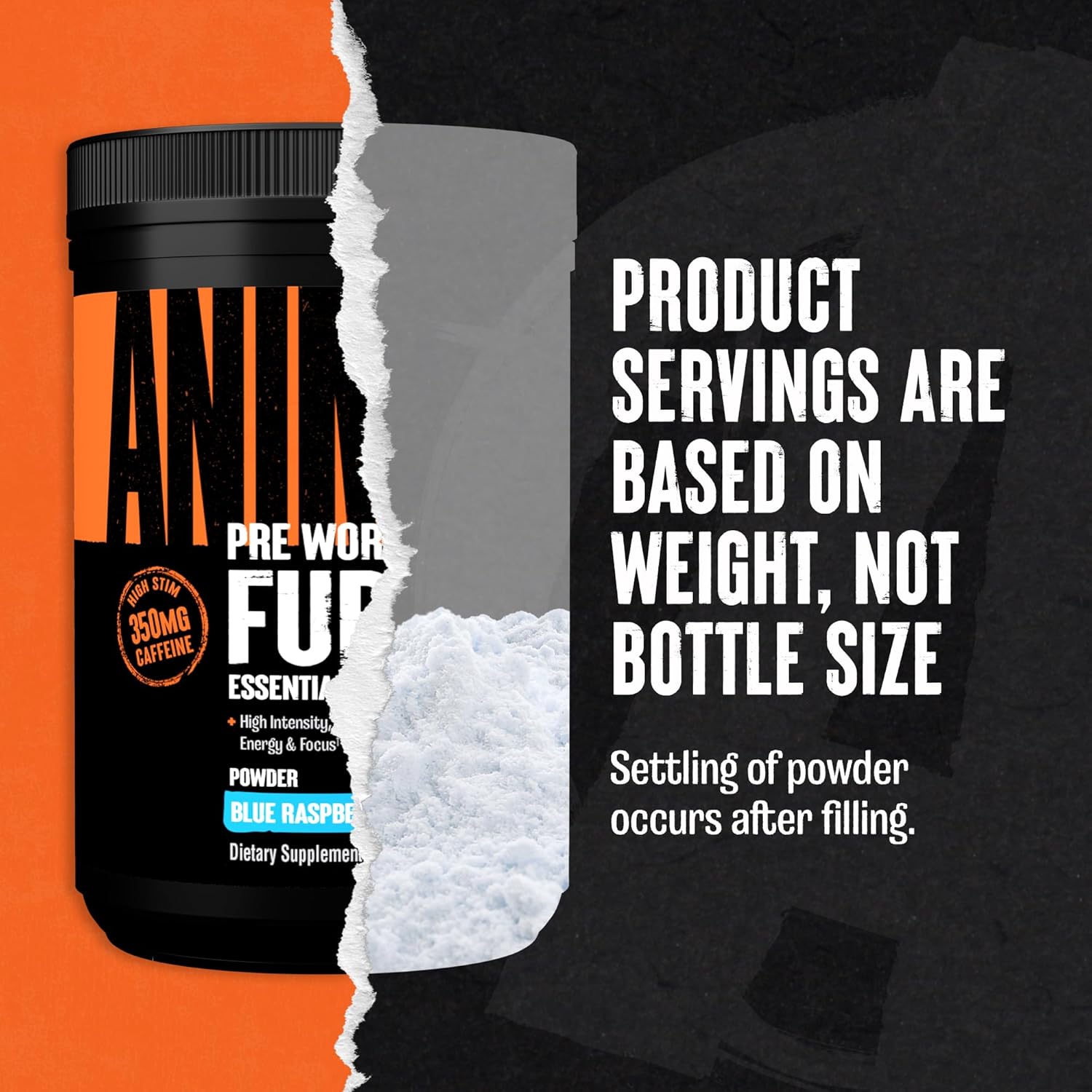 Animal Fury Pre Workout Powder - Energy and Focus Supplement with BCAA, Caffeine, and Beta-Alanine - Blue Raspberry Flavor - 30 Servings for Men and Women