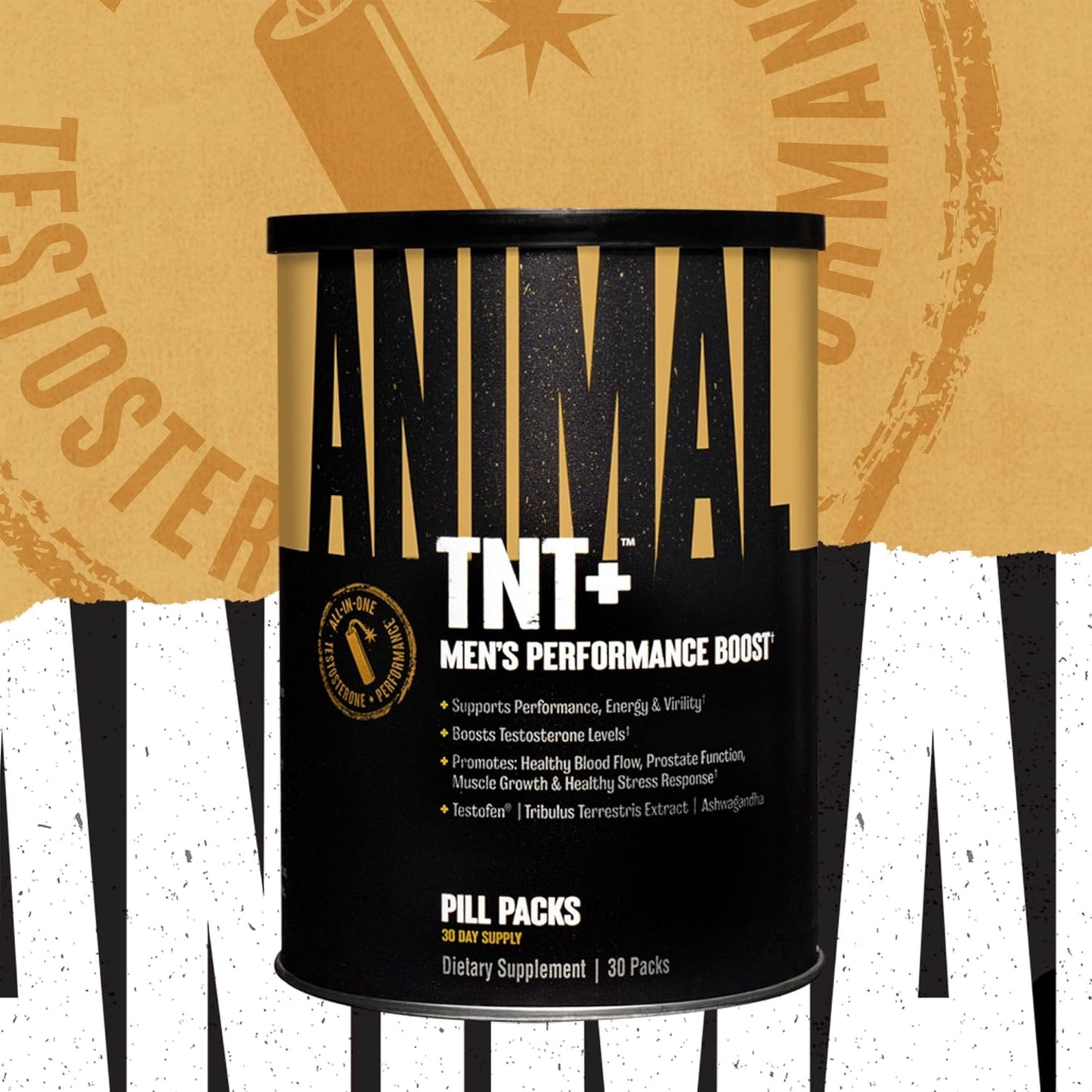 Animal TNT+ - Men's Prostate and Stress Support Supplement with Adaptogens and Nitric Oxide Boost