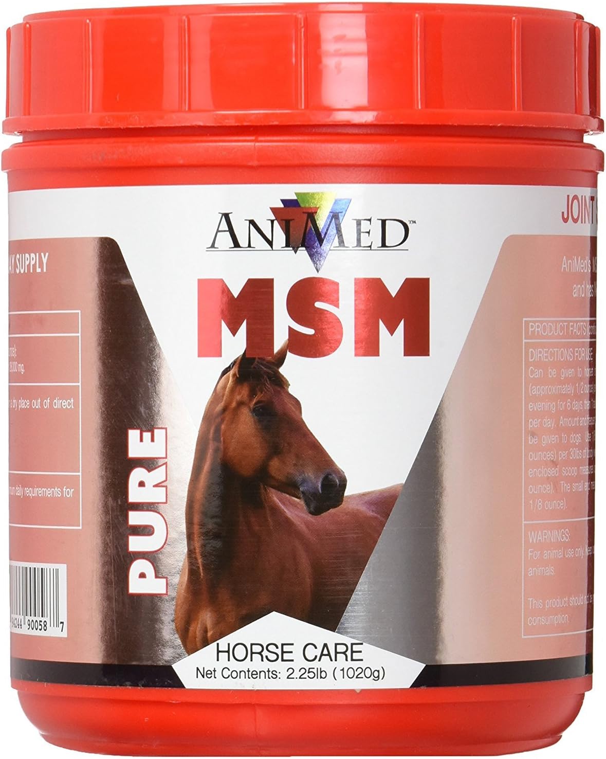 AniMed Pure MSM Powder Supplement for Horses 2.25lb - Joint Support & Pain Relief