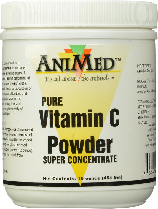 AniMed Vitamin C Pure Powder Supplement 1 Pound Jar - 90180