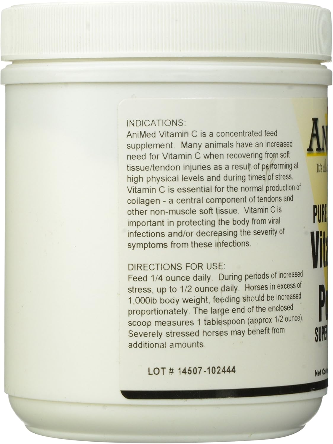 AniMed Vitamin C Pure Powder Supplement 1 Pound Jar - 90180